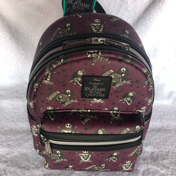 NWT Loungefly Disney NBC The Nightmare Before Christmas Lovers Jack Sally Heart - Picture 1 of 5